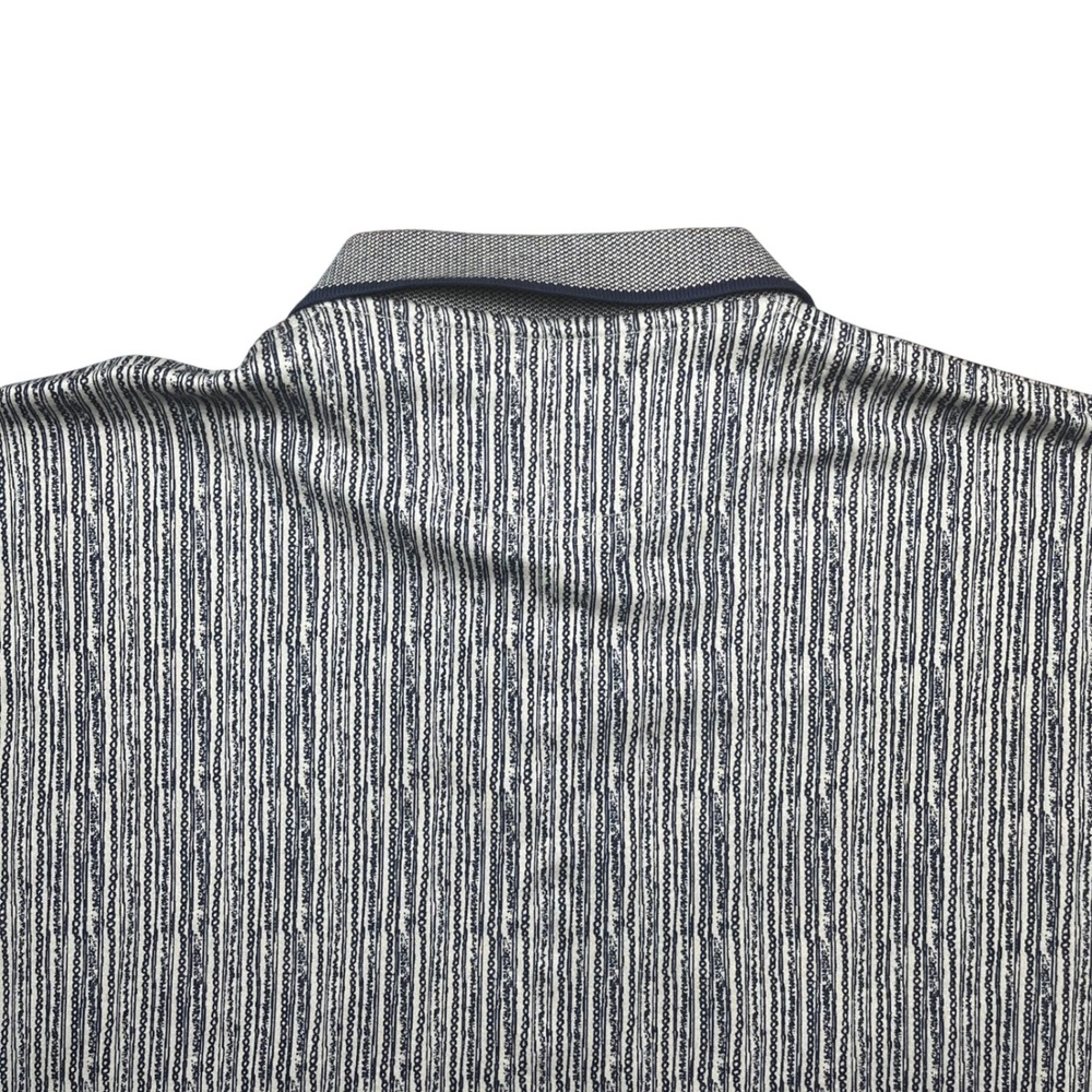 Vintage Reebok Golf Polo Shirt Womens Medium brown gold navy White Striped SS - Picture 5 of 10